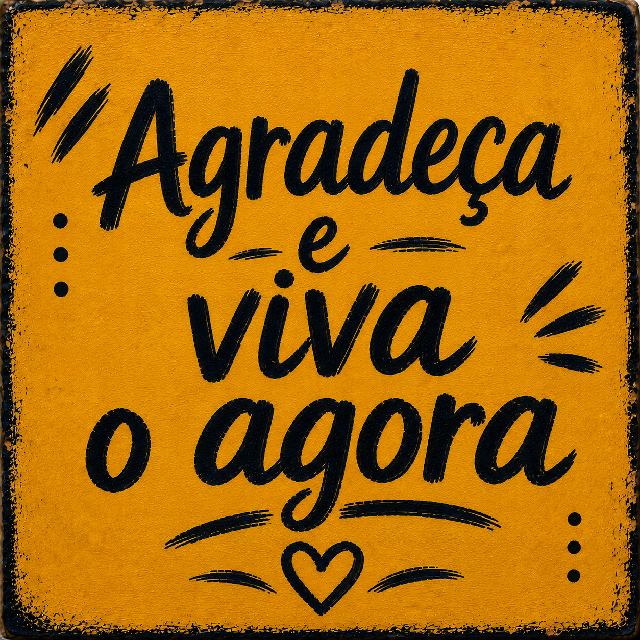 Azulejo Agradeça e Viva o Agora