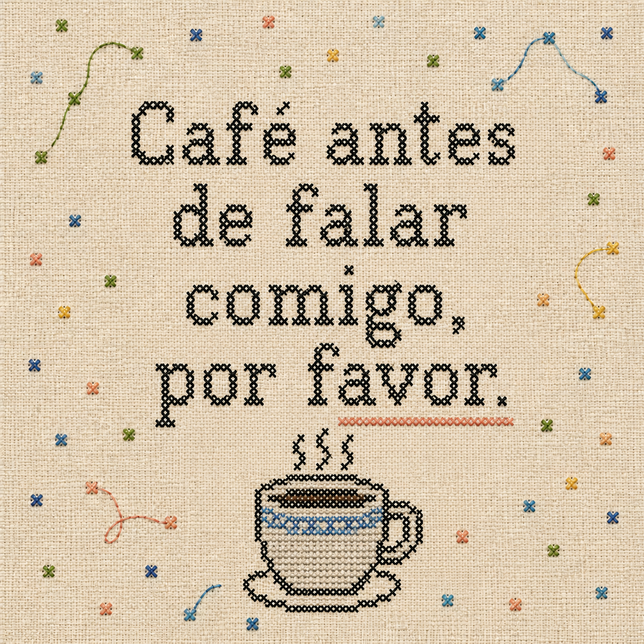 Azulejo Café Antes de Falar Comigo