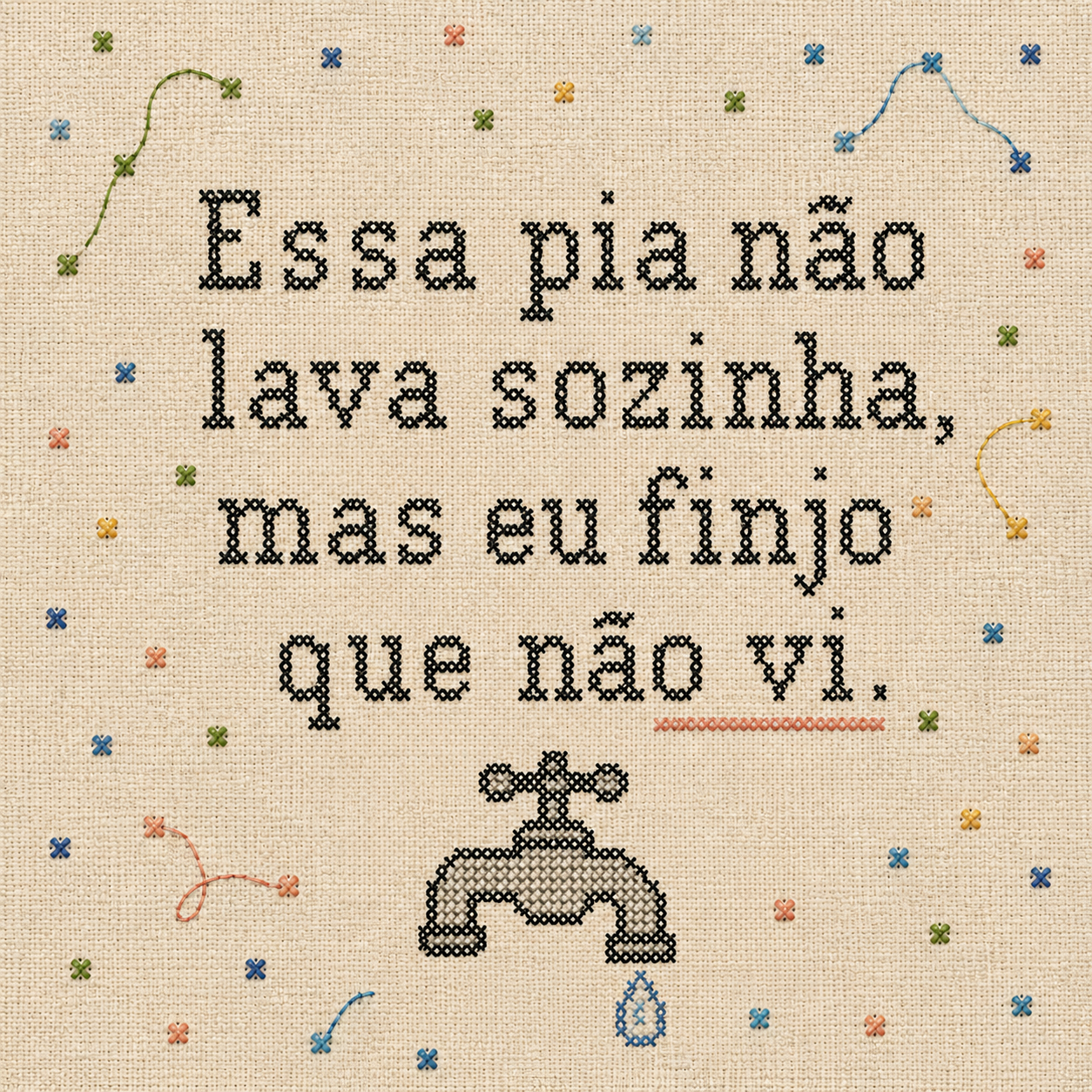 Azulejo Pia Que Não Lava Sozinha