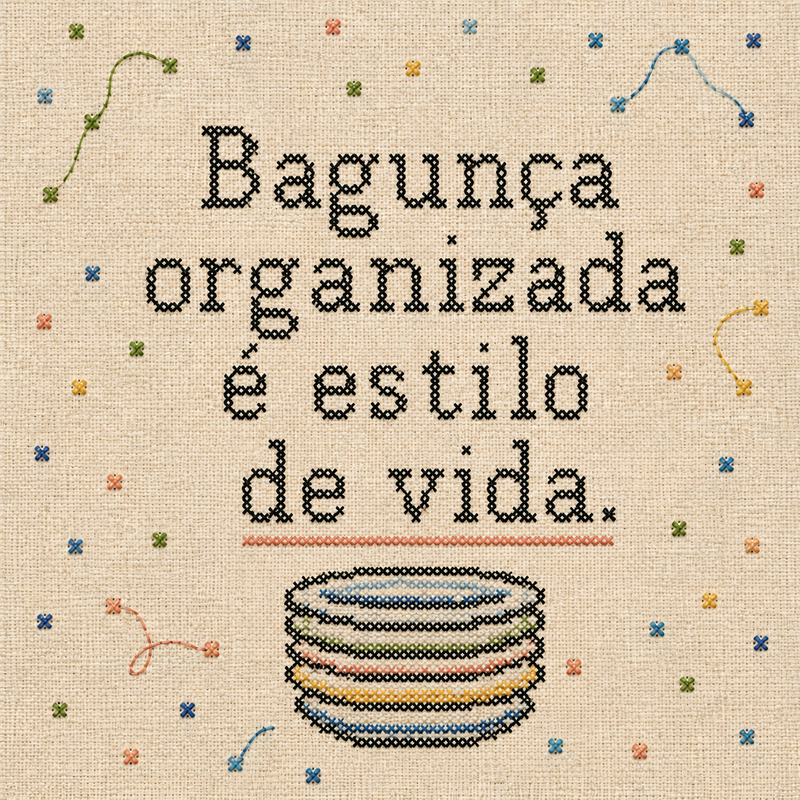 Azulejo Bagunça Organizada em Estilo Bordado