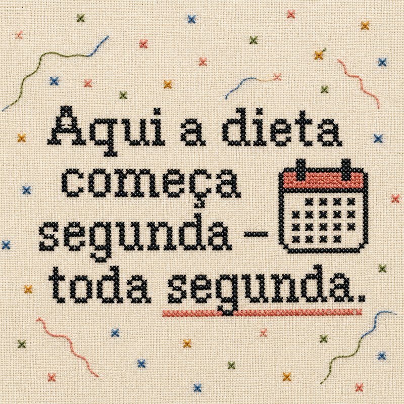 Azulejo Aqui a Dieta Começa Segunda-Feira