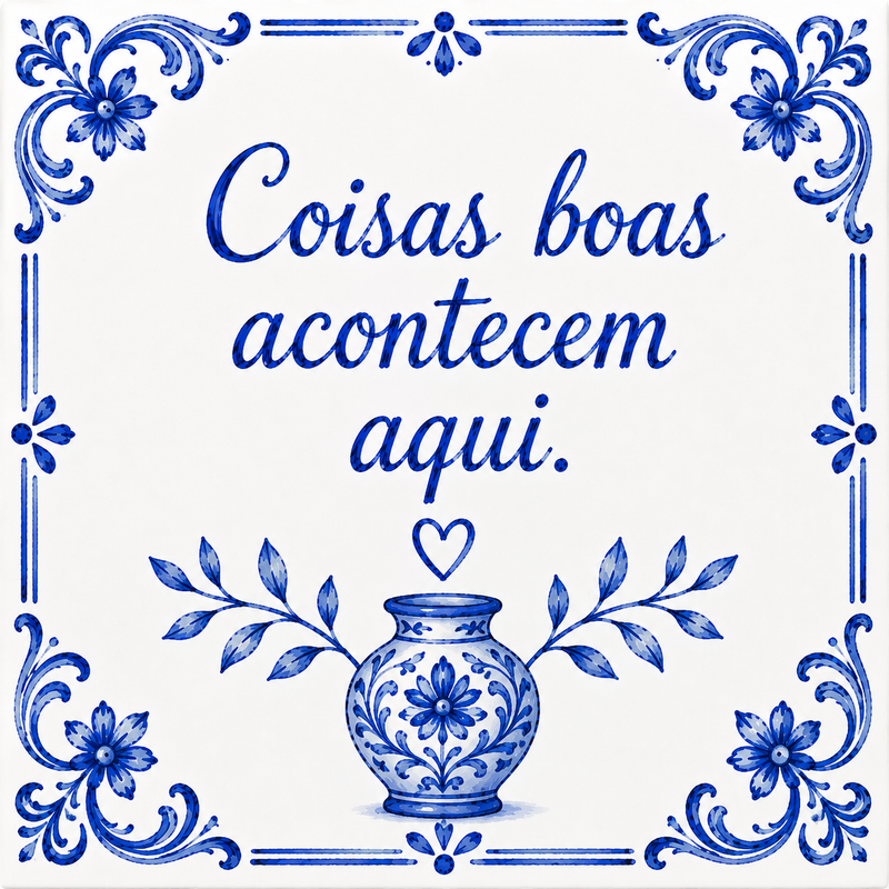 Azulejo Coisas Boas Acontecem Aqui