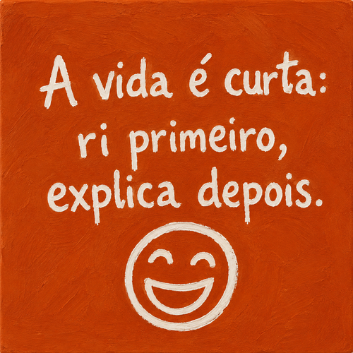 Azulejo A Vida é Curta, Ri Primeiro