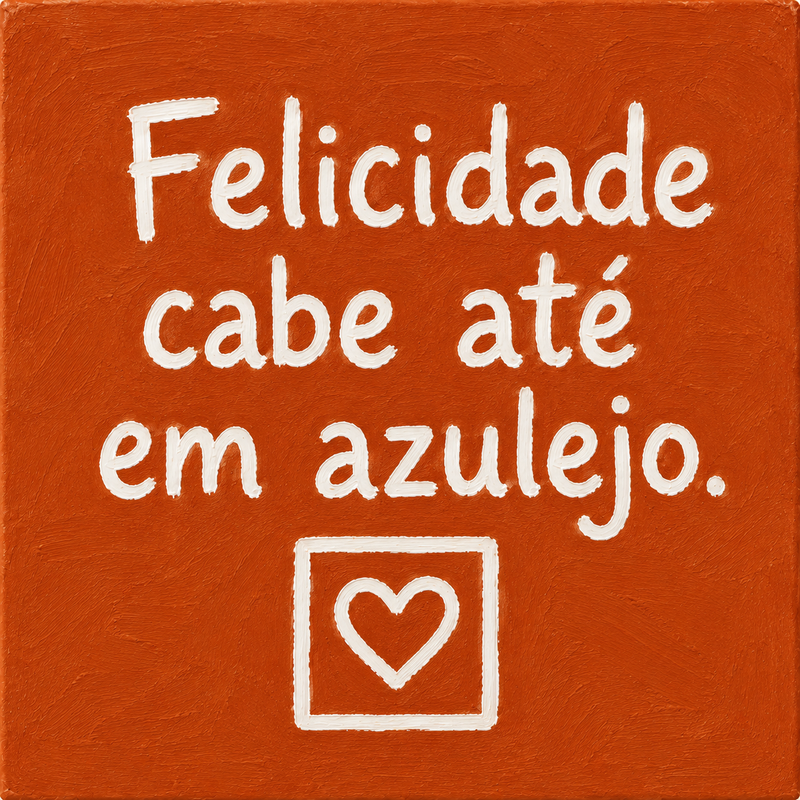 Azulejo Felicidade Cabe Até em Azulejo