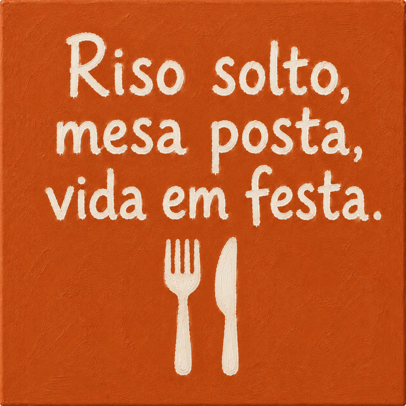 Azulejo Riso Solto, Mesa Posta, Vida em Festa