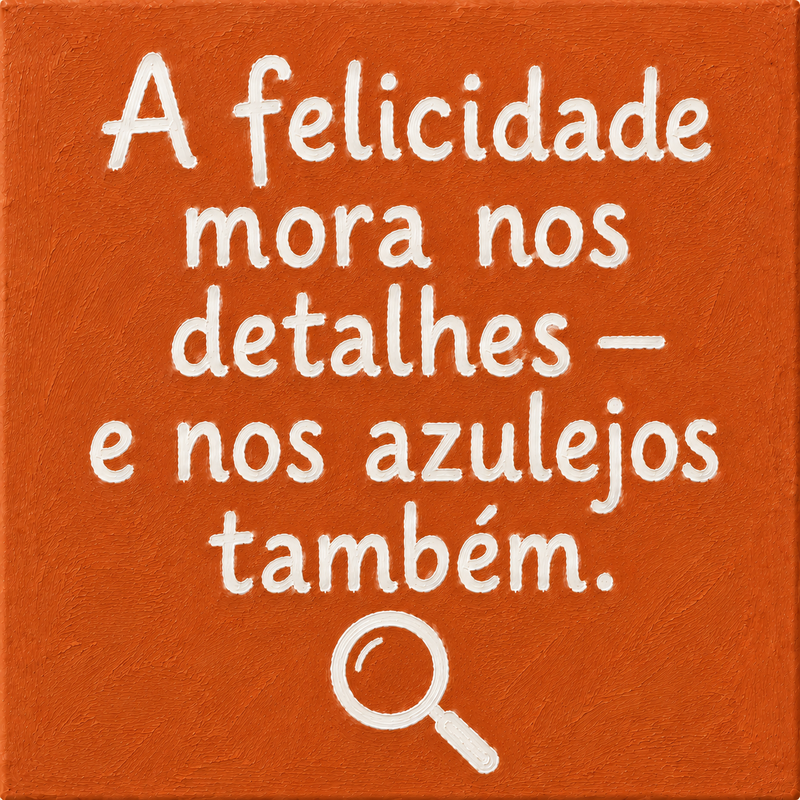 Azulejo A Felicidade Mora nos Detalhes